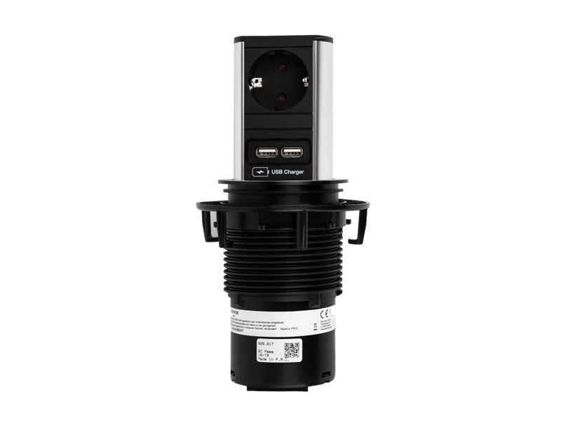 Bachmann ELEVATOR Steckdoseneinheit, 1x Schuko, 1x USB-A/A Charger, Edelstahl Bachmann ELEVATOR Steckdoseneinheit, 1x Schuko, 1x USB-A/A Charger, Edelstahl